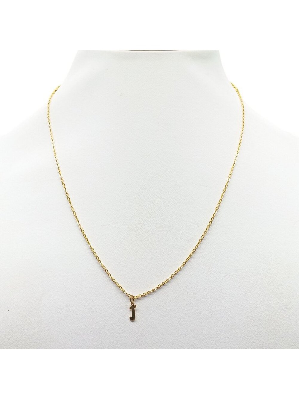 Gold Initial "J" Pendant Necklace With Delicate Chain - Vintage Jewelry